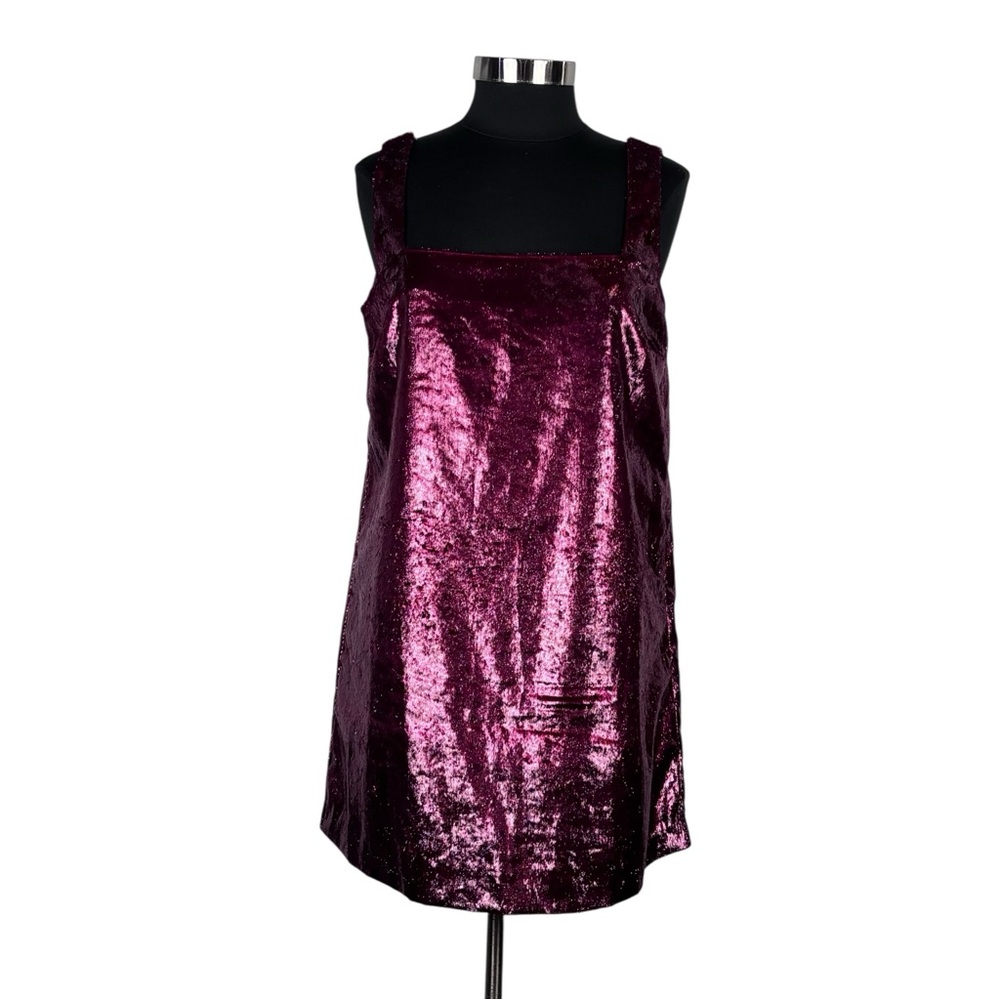 TUCKERNUCK HYACINTH HOUSE GAVIN GARNET SHIMMER SWING MINI DRESS - Picture 7 of 14
